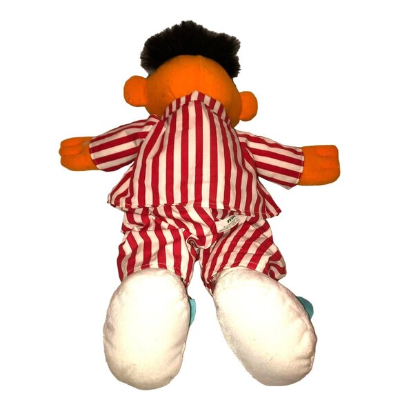 VTG 1996 ERNIE NIGHT TIME TALKING PLUSH BUNNY SLIPPERS STUFFED ANIMAL SESAME ST - Picture 4 of 4